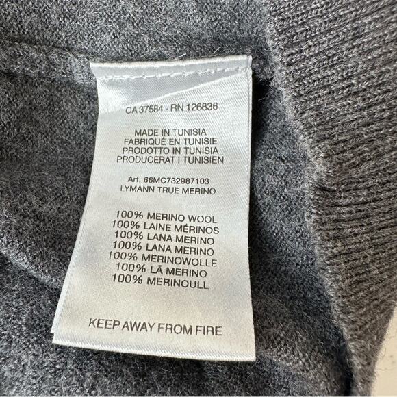 J. Lindeberg Lymann True Merino Gray Melange Sweater Mens Size S - Picture 10 of 12